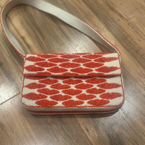Anthropologie Handbags - Anthropologie The Fiona Beaded Bag: Icon Edition -Lips